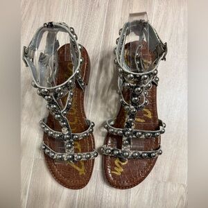 Sam Edelman Elisa Gladiator Faux Snakeskin Studded Size 9M Sandals